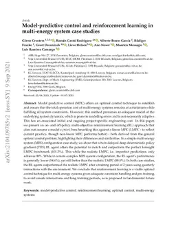 Model-predictive control and reinforcement learning in multi-energy
  system case studies