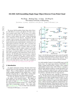 SE-SSD: Self-Ensembling Single-Stage Object Detector From Point Cloud