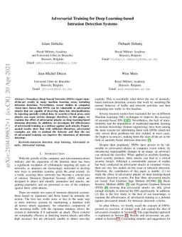 Adversarial Training for Deep Learning-based Intrusion Detection Systems