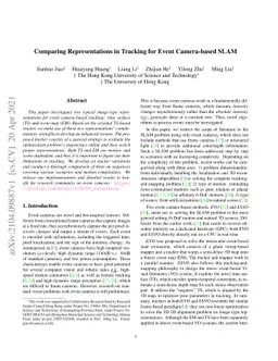 Comparing Representations in Tracking for Event Camera-based SLAM