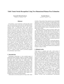 Table Tennis Stroke Recognition Using Two-Dimensional Human Pose
  Estimation