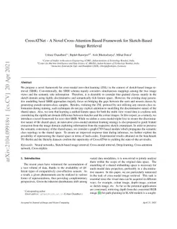 CrossATNet - A Novel Cross-Attention Based Framework for Sketch-Based
  Image Retrieval