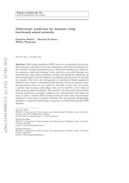 Multi-target prediction for dummies using two-branch neural networks