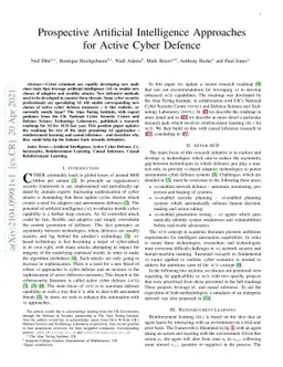 Prospective Artificial Intelligence Approaches for Active Cyber Defence