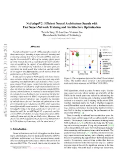 NetAdaptV2: Efficient Neural Architecture Search with Fast Super-Network
  Training and Architecture Optimization