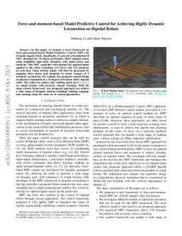 Force-and-moment-based Model Predictive Control for Achieving Highly
  Dynamic Locomotion on Bipedal Robots