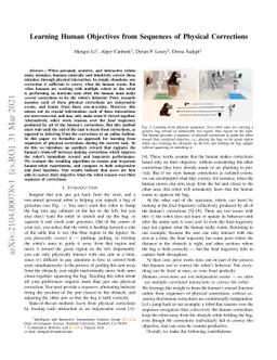 Learning Human Objectives from Sequences of Physical Corrections