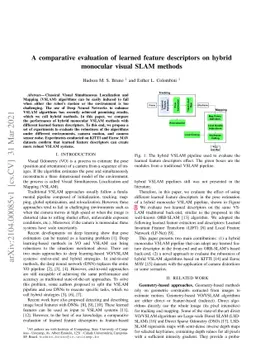 A comparative evaluation of learned feature descriptors on hybrid
  monocular visual SLAM methods