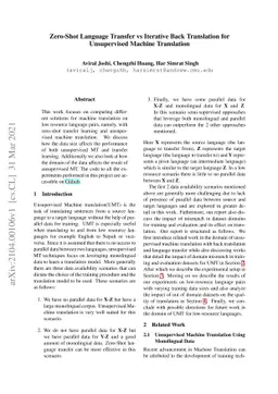 Zero-Shot Language Transfer vs Iterative Back Translation for
  Unsupervised Machine Translation