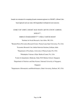 Sample size estimation for comparing dynamic treatment regimens in a
  SMART: a Monte Carlo-based approach and case study with longitudinal
  overdispersed count outcomes