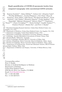 Rapid quantification of COVID-19 pneumonia burden from computed
  tomography with convolutional LSTM networks