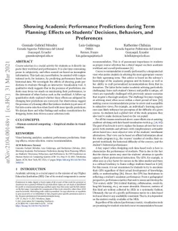 Showing Academic Performance Predictions during Term Planning: Effects
  on Students' Decisions, Behaviors, and Preferences