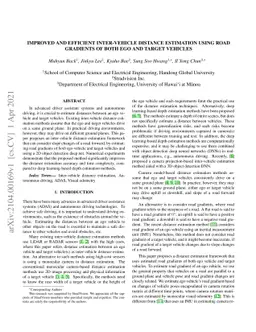 Improved and efficient inter-vehicle distance estimation using road
  gradients of both ego and target vehicles