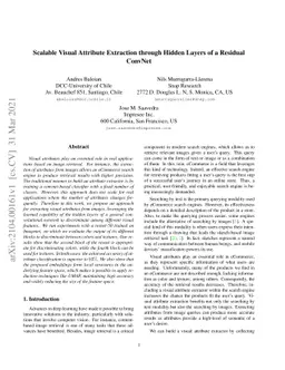 Scalable Visual Attribute Extraction through Hidden Layers of a Residual
  ConvNet