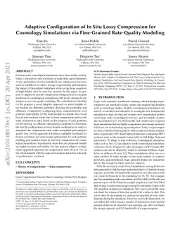 Adaptive Configuration of In Situ Lossy Compression for Cosmology
  Simulations via Fine-Grained Rate-Quality Modeling