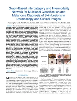 Graph-Based Intercategory and Intermodality Network for Multilabel
  Classification and Melanoma Diagnosis of Skin Lesions in Dermoscopy and
  Clinical Images