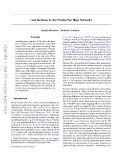 Fast Jacobian-Vector Product for Deep Networks