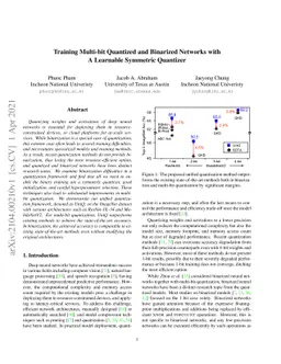 Training Multi-bit Quantized and Binarized Networks with A Learnable
  Symmetric Quantizer