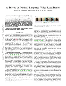 A Survey on Natural Language Video Localization
