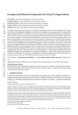 Unsupervised Domain Expansion for Visual Categorization