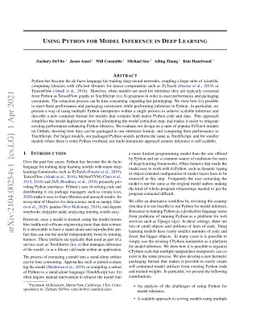 Using Python for Model Inference in Deep Learning