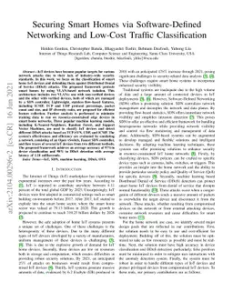 Securing Smart Homes via Software-Defined Networking and Low-Cost
  Traffic Classification