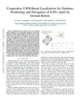 Cooperative UWB-Based Localization for Outdoors Positioning and
  Navigation of UAVs aided by Ground Robots