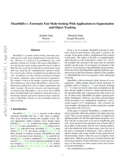 MeanShift++: Extremely Fast Mode-Seeking With Applications to
  Segmentation and Object Tracking