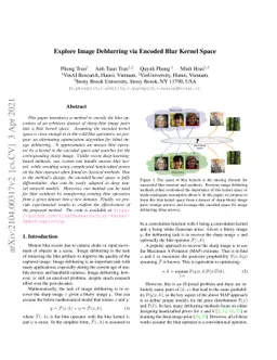 Explore Image Deblurring via Blur Kernel Space