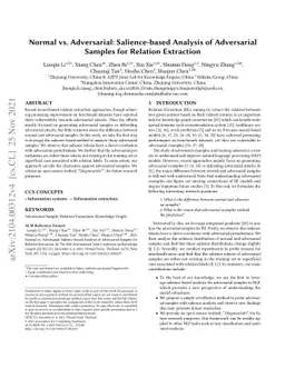 Normal vs. Adversarial: Salience-based Analysis of Adversarial Samples
  for Relation Extraction