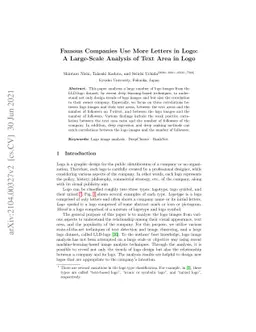 Famous Companies Use More Letters in Logo:A Large-Scale Analysis of Text
  Area in Logo