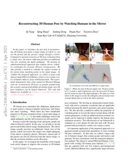 Reconstructing 3D Human Pose by Watching Humans in the Mirror