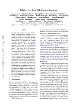 FeTaQA: Free-form Table Question Answering