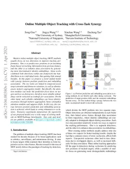 Online Multiple Object Tracking with Cross-Task Synergy