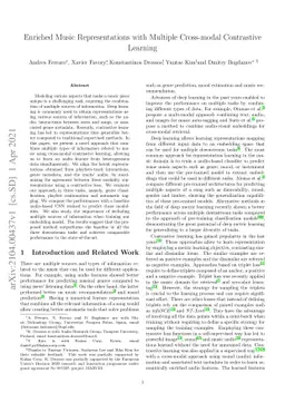 Enriched Music Representations with Multiple Cross-modal Contrastive
  Learning