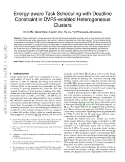 Energy-aware Task Scheduling with Deadline Constraint in DVFS-enabled
  Heterogeneous Clusters