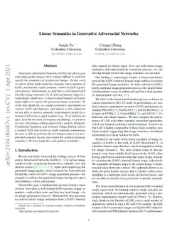 Linear Semantics in Generative Adversarial Networks