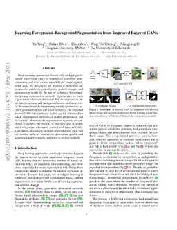 Learning Foreground-Background Segmentation from Improved Layered GANs