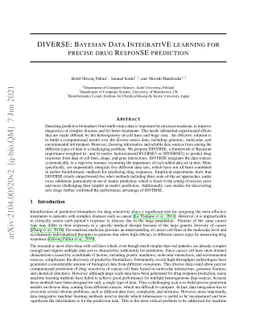 DIVERSE: Bayesian Data IntegratiVE learning for precise drug ResponSE
  prediction