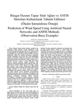 Prediction of Wind Speed Using Artificial Neural Networks and ANFIS
  Methods (Observation Buoy Example)