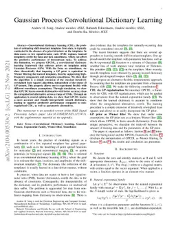 Gaussian Process Convolutional Dictionary Learning