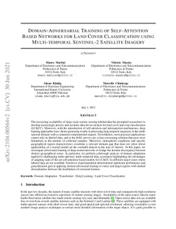 Domain-Adversarial Training of Self-Attention Based Networks for Land
  Cover Classification using Multi-temporal Sentinel-2 Satellite Imagery