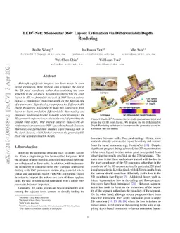 LED2-Net: Monocular 360 Layout Estimation via Differentiable Depth
  Rendering
