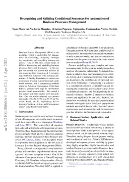 Recognizing and Splitting Conditional Sentences for Automation of
  Business Processes Management