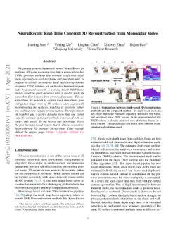 NeuralRecon: Real-Time Coherent 3D Reconstruction from Monocular Video