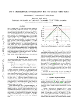 Out of a hundred trials, how many errors does your speaker verifier
  make?