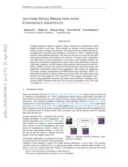 Anytime Dense Prediction with Confidence Adaptivity