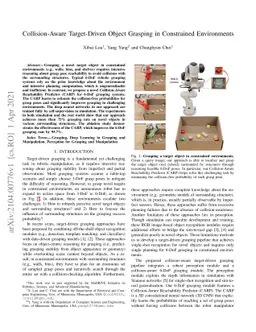 Collision-Aware Target-Driven Object Grasping in Constrained
  Environments