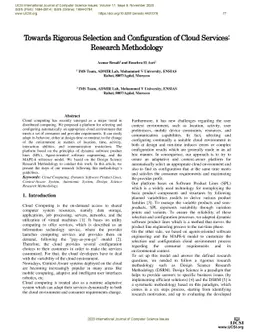 Towards Rigorous Selection and Configuration of Cloud Services: Research
  Methodology