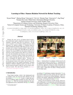 Learning to Filter: Siamese Relation Network for Robust Tracking